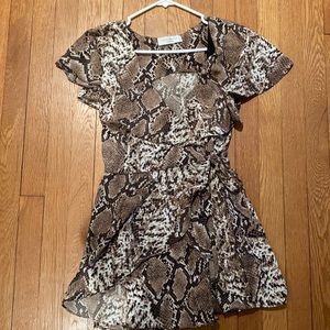 Anabelle Collection Snakeskin Ruffle Romper